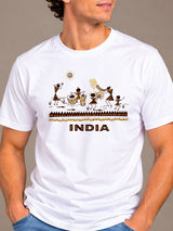 Cultures Of India white t-shirt by Offbeat, close-up of the illustration