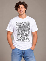 Goa The Holiday Hot Spot white t-shirt by Offbeat, front view