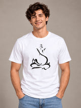 Sitting Ganesha white t-shirt by Offbeat, front view