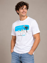 Some Call It Laziness, I Call It Deep Thought white t-shirt by Offbeat, left side