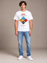 India Is Famous For: Taj Mahal, Elephants, Spirituality, Variety And Me white t-shirt by Offbeat, worn by a model