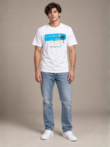 Some Call It Laziness, I Call It Deep Thought white t-shirt by Offbeat, worn by a model