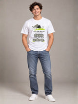 The Best Way To Make Your Dreams Come True Is To Wake Up white t-shirt by Offbeat, worn by a model