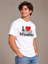 I Love Mumbai white t-shirt by Offbeat, right side