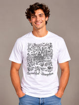Beautiful Bangalore white t-shirt by Offbeat, front view