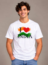 I Love India white t-shirt by Offbeat, front view
