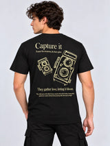 OFFBEAT Capture it from the moments, let them glow - Black t-shirt, back view