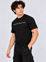 OFFBEAT Capture it from the moments, let them glow - Black t-shirt, left view