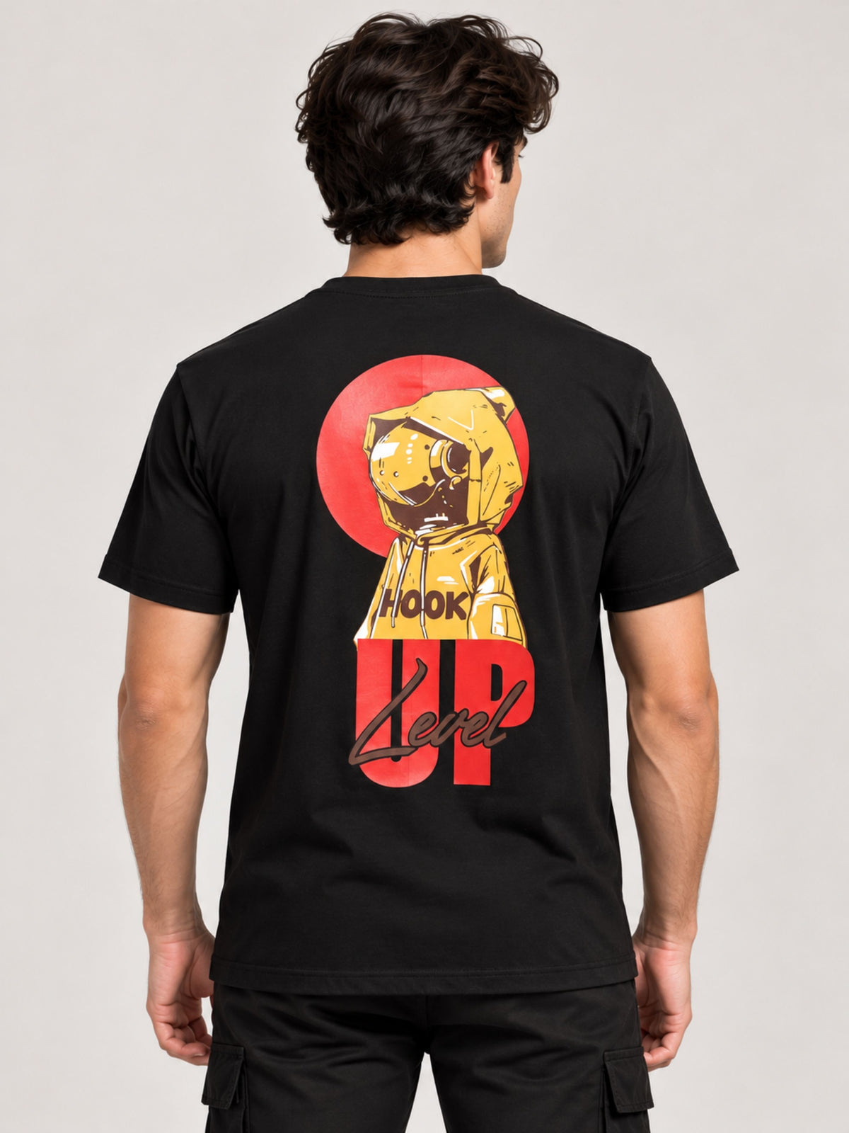 OFFBEAT Level up - Black t-shirt, back view