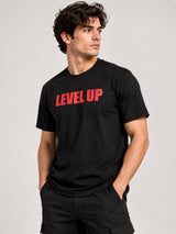 OFFBEAT Level up - Black t-shirt, left view