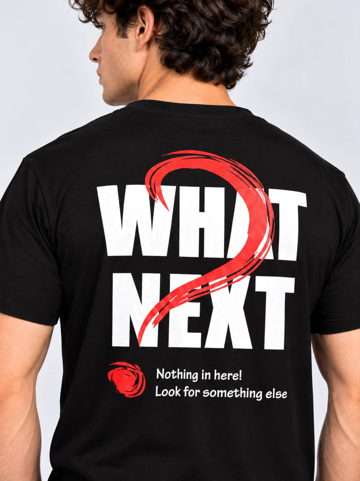 OFFBEAT Look at me what next - Black t-shirt, back focused view