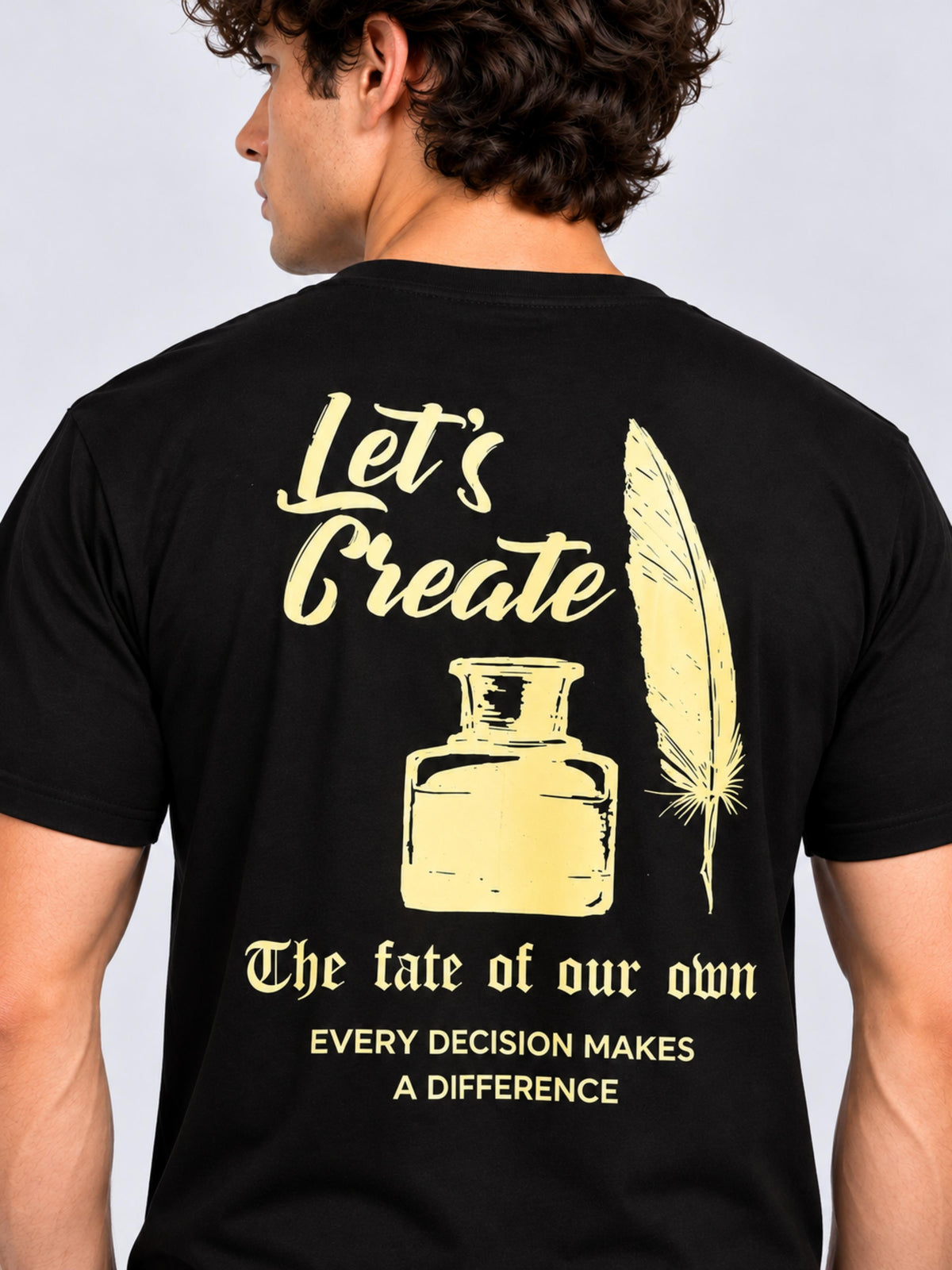OFFBEAT The Artist, Lets Create - Black t-shirt, back focused view
