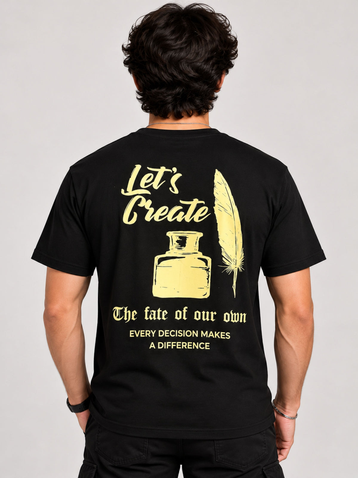 OFFBEAT The Artist, Lets Create - Black t-shirt, back view