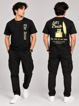 OFFBEAT The Artist, Lets Create - Black t-shirt, front back view