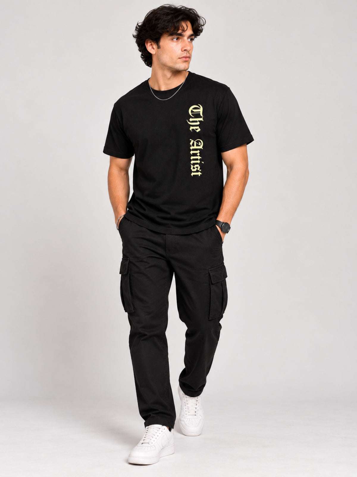 OFFBEAT The Artist, Lets Create - Black t-shirt, lifestyle view