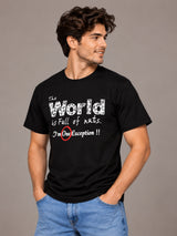 OFFBEAT The World Is Full Of Nuts I'm One Exception!! - Black t-shirt, left view