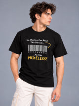 No Machine Can Read This Barcode As I Am Priceless black t-shirt by Offbeat, left side