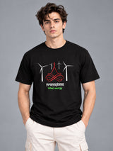 Pranayama Wind Energy black t-shirt by Offbeat, front view