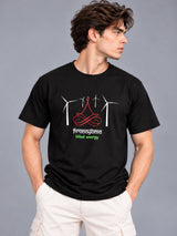 Pranayama Wind Energy black t-shirt by Offbeat, left side