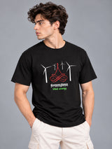 Pranayama Wind Energy black t-shirt by Offbeat, right side