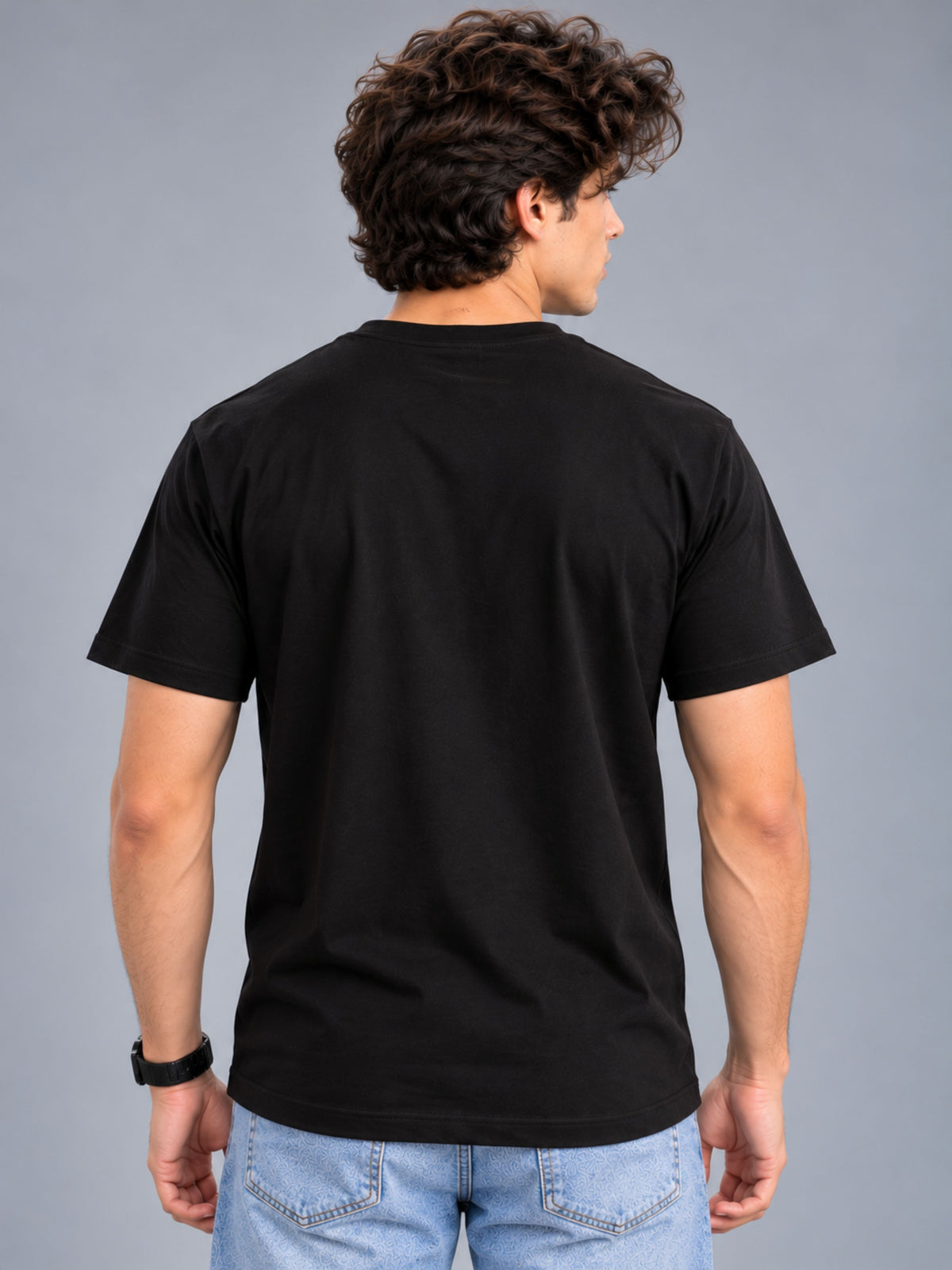 Living Life Is An Adventure black t-shirt by Offbeat, back view