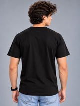 Living Life Is An Adventure black t-shirt by Offbeat, back view