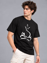Embossed Ganesha black t-shirt by Offbeat, right side
