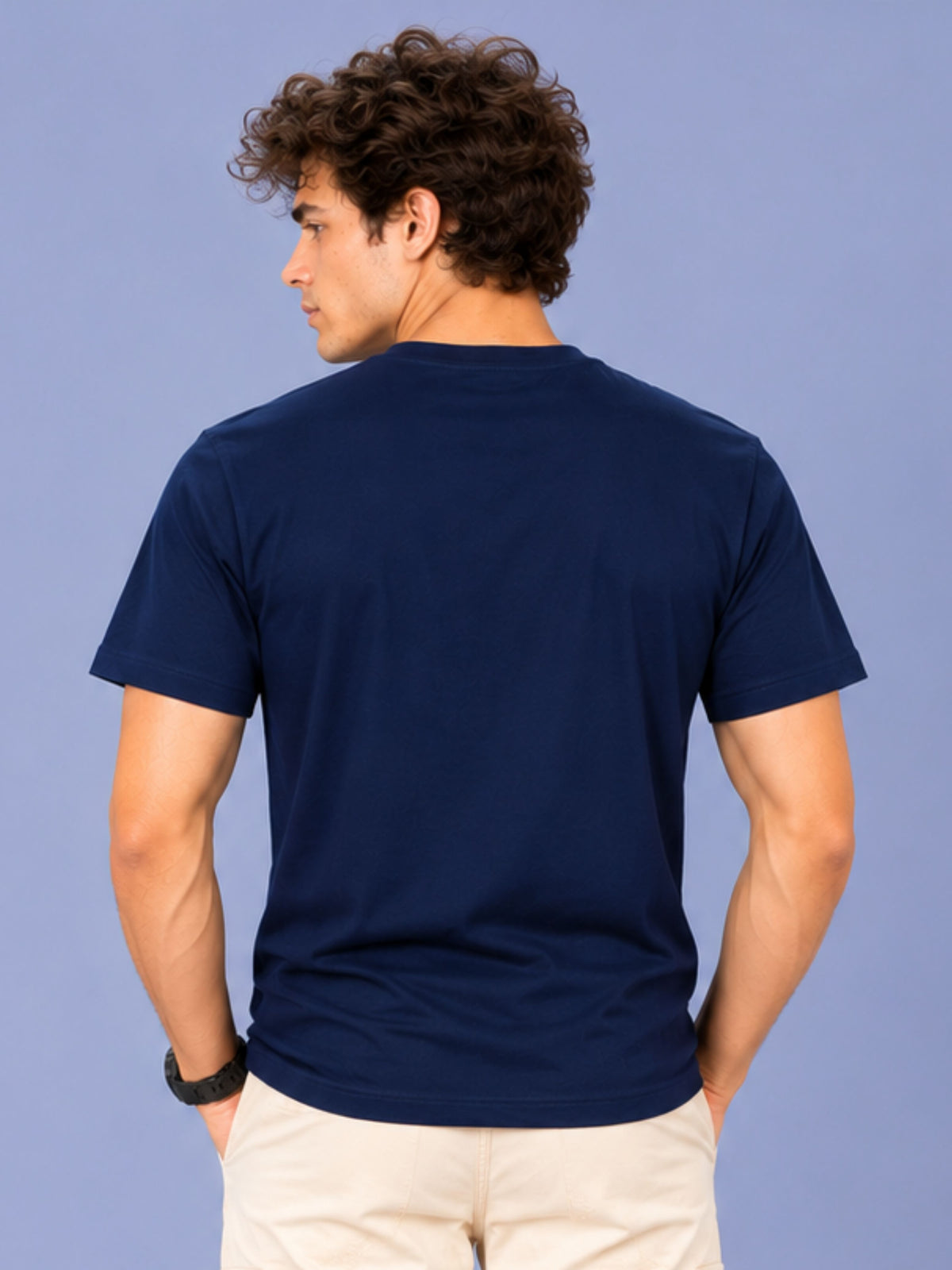 OFFBEAT Cheers!I've Graduated From 'Bar' Code To Beer Code - Navy Blue t-shirt, back view