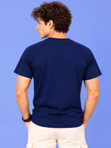 OFFBEAT My Thinking Cap Is Always On - Navy Blue t-shirt, back view