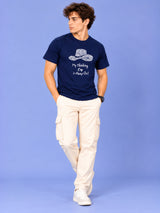 OFFBEAT My Thinking Cap Is Always On - Navy Blue t-shirt, lifestyle view
