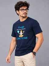 OFFBEAT Google Doesn't Have All The Answers Come To Me - Navy Blue t-shirt, left view
