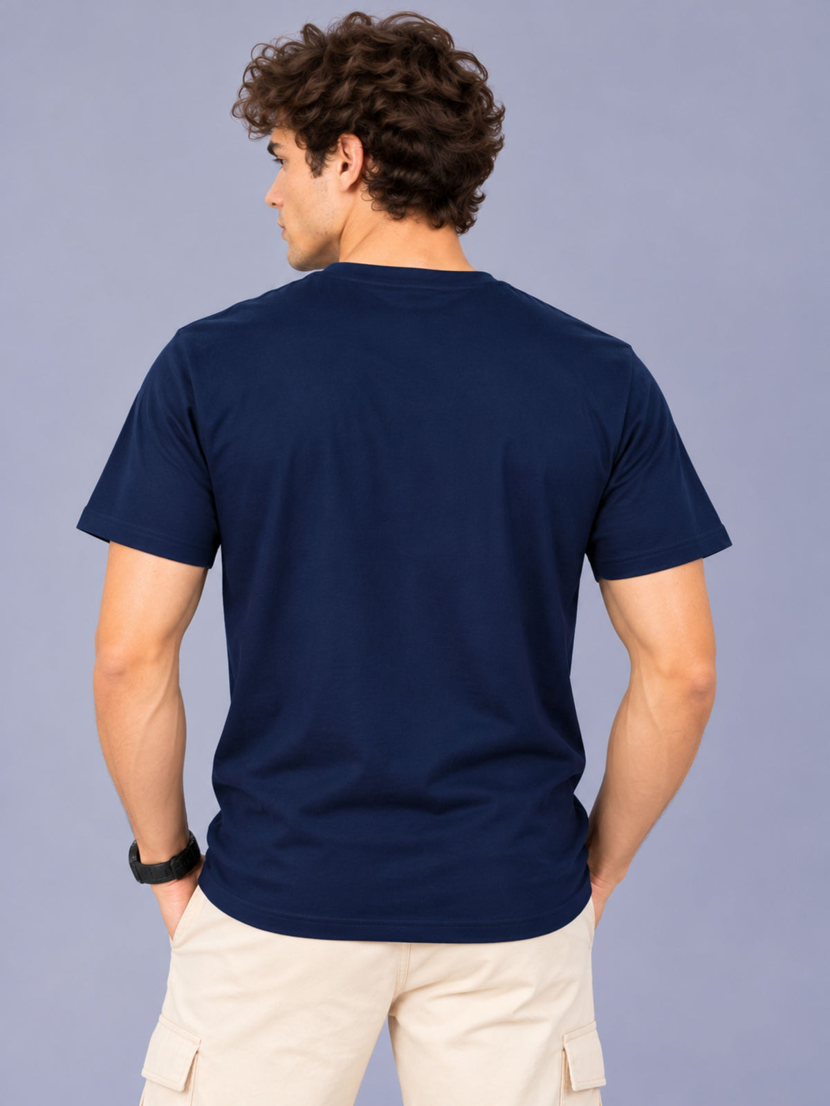 OFFBEAT No Machine Can Read This Barcode As I Am Priceless! - Navy Blue t-shirt, back view