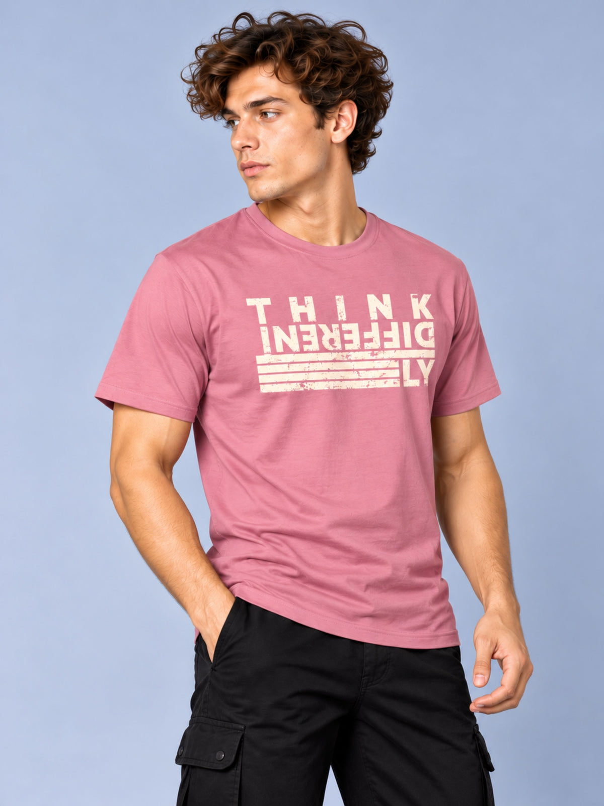 OFFBEAT Think Differently - Mauve t-shirt, right view