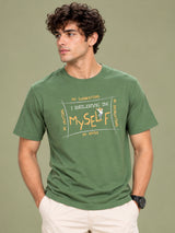 OFFBEAT No Cautions,No Suggestions,No Instructions No Advice. I Believe In Myself - Olive Green t-shirt, front view