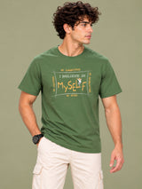 OFFBEAT No Cautions,No Suggestions,No Instructions No Advice. I Believe In Myself - Olive Green t-shirt, left view