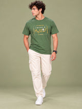 OFFBEAT No Cautions,No Suggestions,No Instructions No Advice. I Believe In Myself - Olive Green t-shirt, lifestyle view