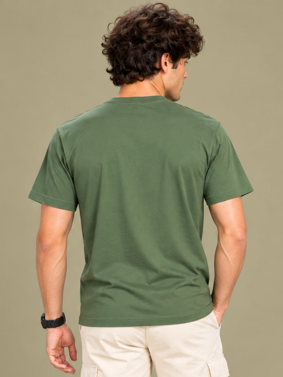 OFFBEAT I May Not Be Always Right But I Am Never Wrong - Olive Green t-shirt, back view