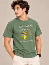 OFFBEAT I May Not Be Always Right But I Am Never Wrong - Olive Green t-shirt, right view