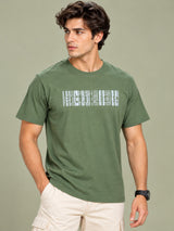 OFFBEAT Attitude - Olive Green t-shirt, front view