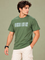 OFFBEAT Attitude - Olive Green t-shirt, left view