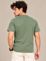 OFFBEAT Living Life Is An Adventure. - Olive Green t-shirt, back view