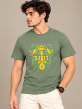OFFBEAT Living Life Is An Adventure. - Olive Green t-shirt, right view