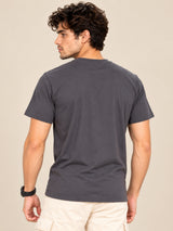 OFFBEAT Pranayama Wind Energy - C Grey t-shirt, back view