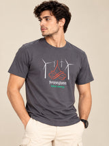 OFFBEAT Pranayama Wind Energy - C Grey t-shirt, front view