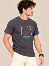 OFFBEAT Pranayama Wind Energy - C Grey t-shirt, left view