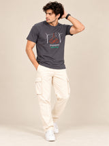 OFFBEAT Pranayama Wind Energy - C Grey t-shirt, lifestyle view