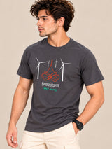 OFFBEAT Pranayama Wind Energy - C Grey t-shirt, right view