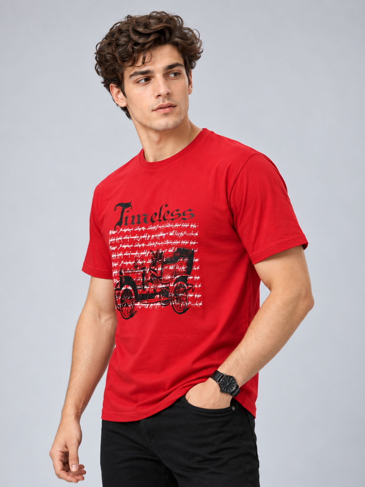 OFFBEAT Timeless - Red t-shirt, left view