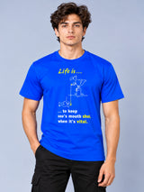 OFFBEAT Life Is… To Keep One's Mouth Shut, When It's Vital - Royal Blue t-shirt, front view