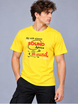 OFFBEAT My Wife Always Gives Sound Advice 99% Sound,1% Advice - Golden Yellow t-shirt, left view